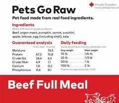 Pets Go Raw Dog Food